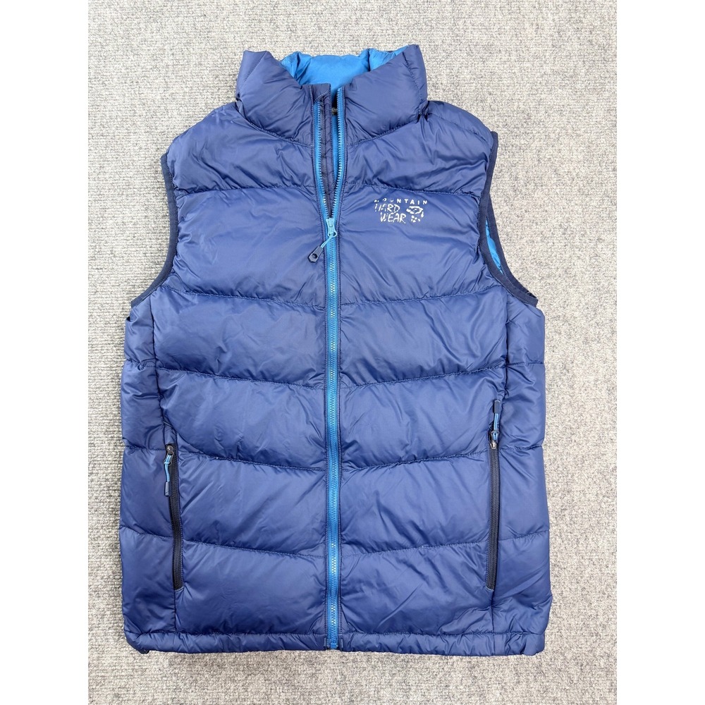 Mountain Hard Wear Womens Puffer Vest Size S Blue Q Shield 650 Down Full Zip